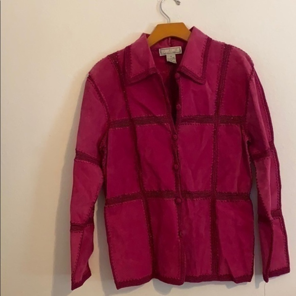 S.M.H. BOUTIQUE PINK BUTTON DOWN SHIRT SIZE SMALL